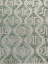 Dantela Couture Verde Ou de Rata cu Model Geometric, cu Margele
